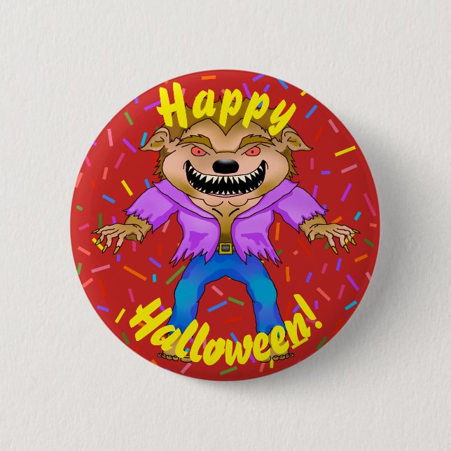 Werewolf Halloween Button (Front)