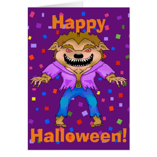 Werewolf Halloween Greeting Card (Front)
