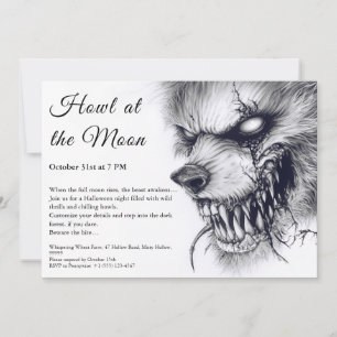 Werewolf Halloween Invitation – Full Moon Horror 