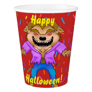 Werewolf Halloween Paper Cups Werewolf Halloween Paper Cups