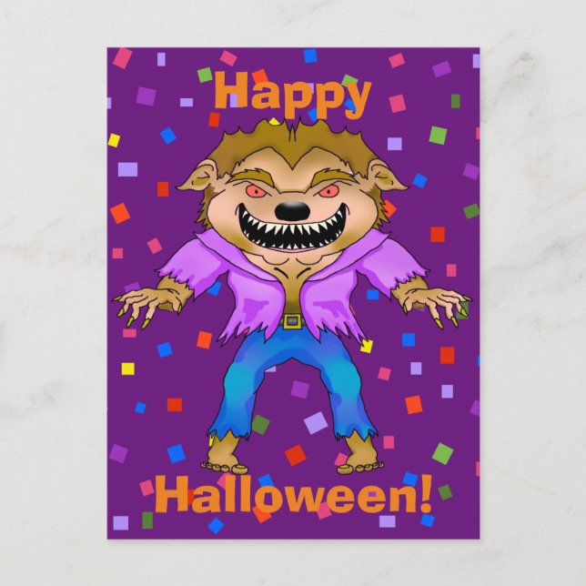 Werewolf Halloween Postcard (Front)