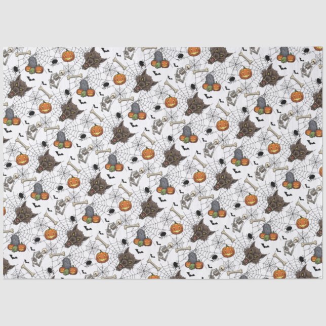 🐺 Werewolf Halloween Tissue Paper 🎃💀 (Front)