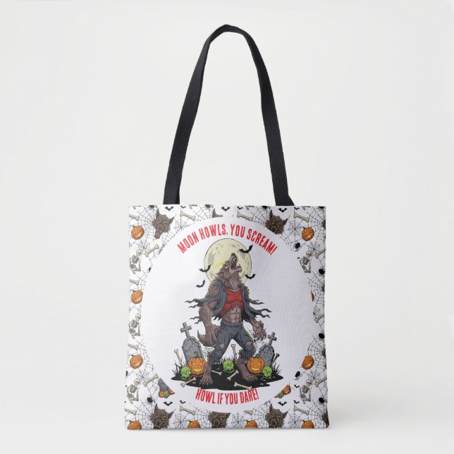 🐺 Werewolf Halloween Tote Bag 🎃💀 (Front)