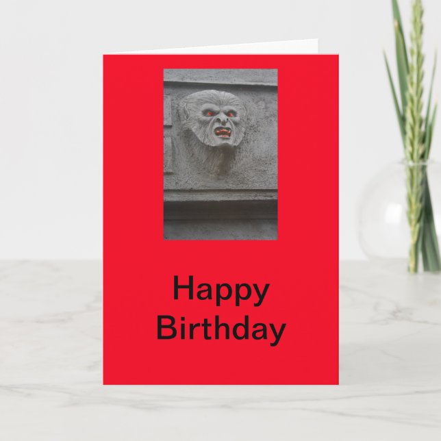 Werewolf Happy Birthday Card (Front)