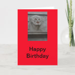 Werewolf Happy Birthday Card<br><div class="desc">Werewolf Plaque on a Wall showing blood in the eyes and on teeth</div>