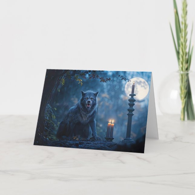 Werewolf Happy Halloween Super Spooky Card (Front)