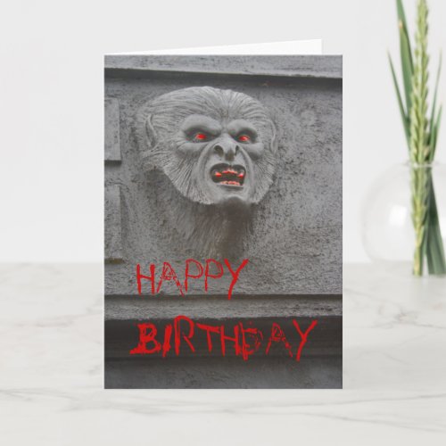 Werewolf Horror Character Happy Birthday Card