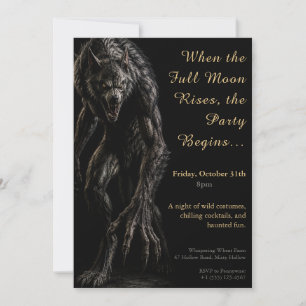 Werewolf Howl Halloween Costume Party Invitation