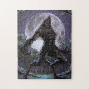 Werewolf Howling At The Moon Jigsaw Puzzle