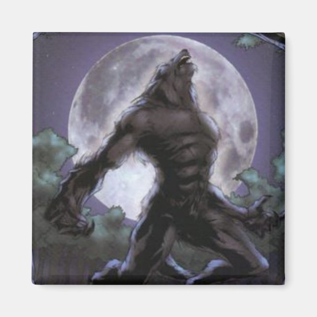 Werewolf Howling At The Moon Magnet (Front)