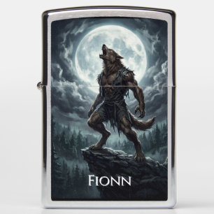 Werewolf Howling Full Moon Gothic Dark Fantasy  Zippo Lighter