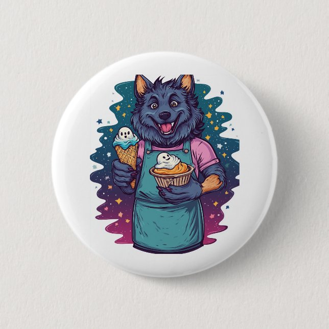 Werewolf Ice Cream Stand Button (Front)