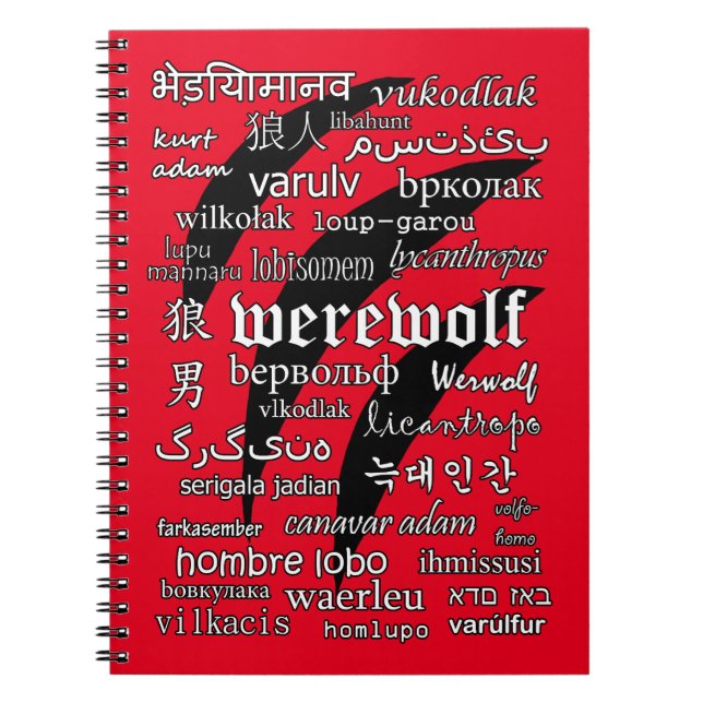 Werewolf in 33 Languages Spiral Photo Notebook (Front)