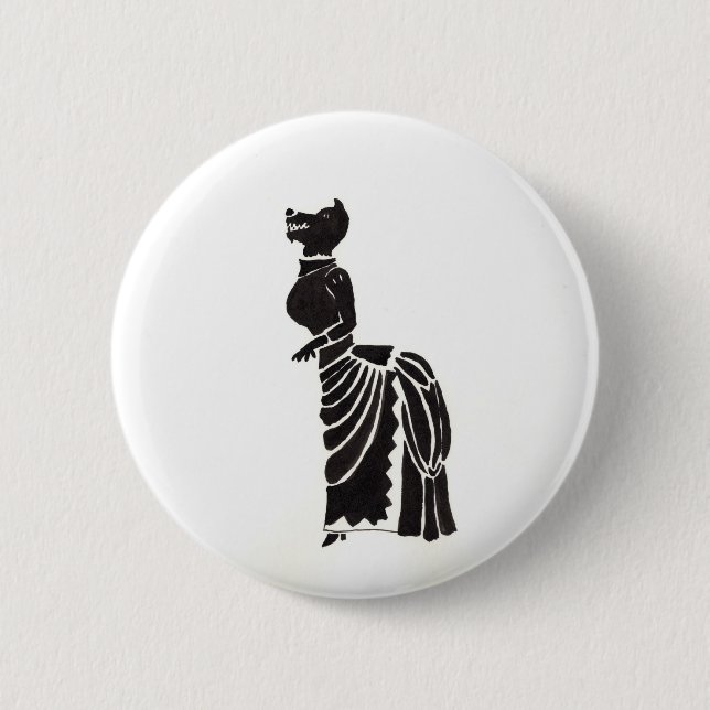 Werewolf In A Fancy Dress Pinback Button (Front)