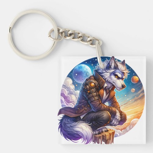 Werewolf in a Fantasy World Keychain