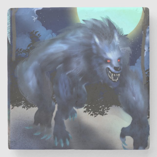 Werewolf in Moonlight Stone Coaster (Front)