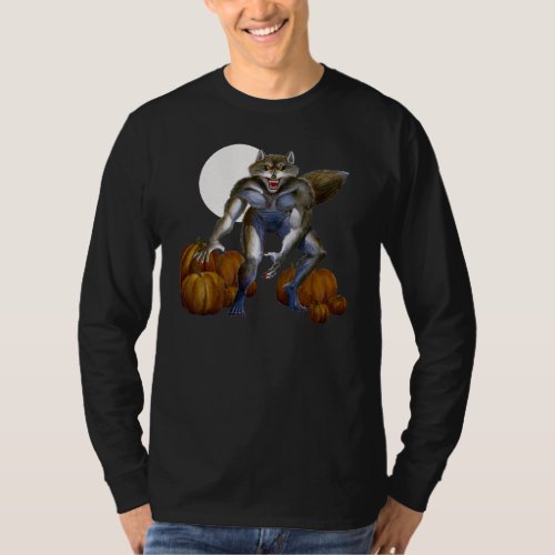 Werewolf in Pumpkin Patch T_Shirt