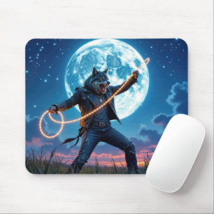 Werewolf Lassoing the Moon Mouse Pad