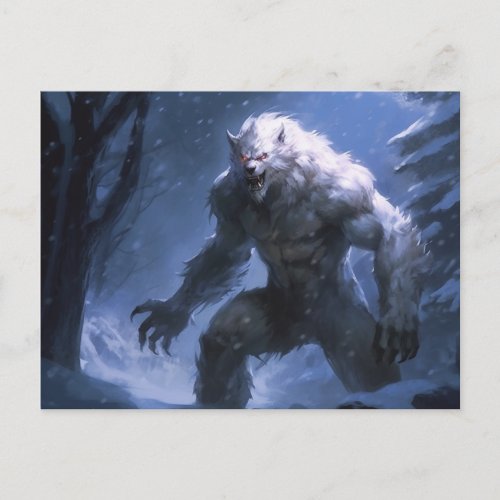 Werewolf Lycan Snow Winter Postcard