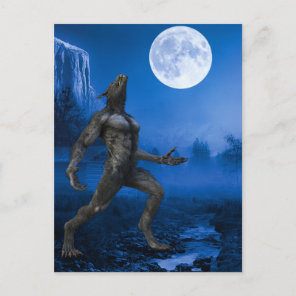 Werewolf Moon Landscape halloween Postcard