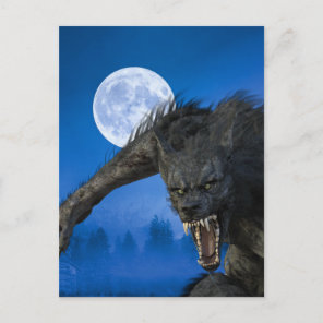 Werewolf Moon Lycanthrope halloween Postcard