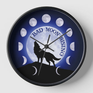 Werewolf Moon Phase Bad Moon Clock
