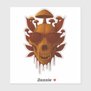 Werewolf Mushroom Skull Sticker