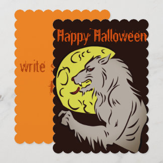 Werewolf on full moon invitation