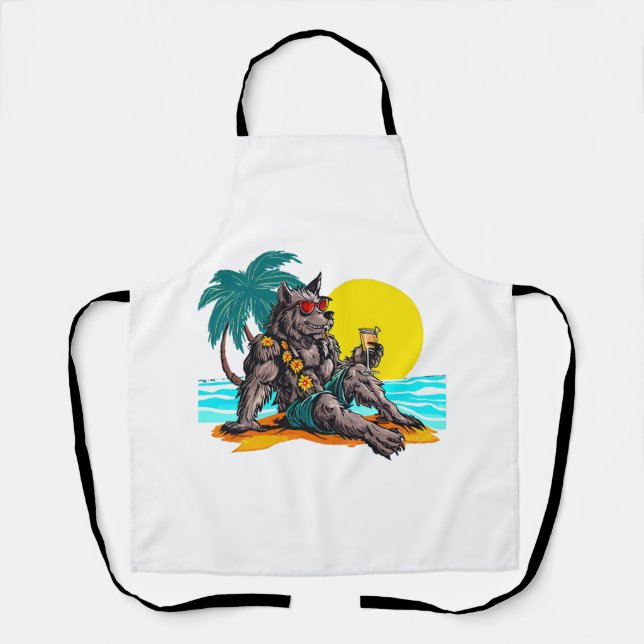 werewolf on vacation apron (Front)