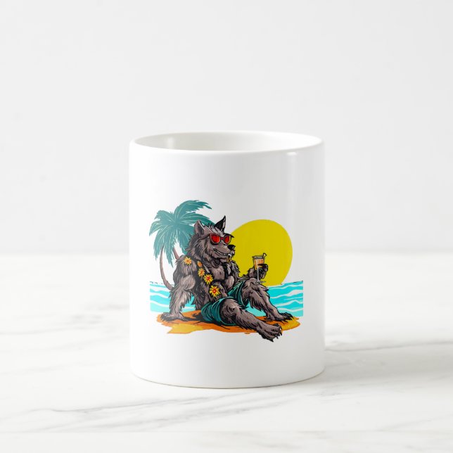 werewolf on vacation coffee mug (Center)
