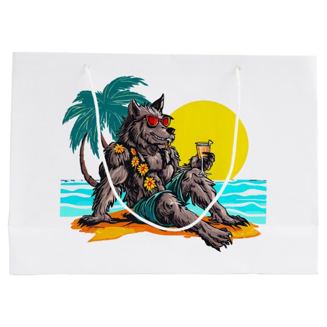 werewolf on vacation large gift bag (Back)