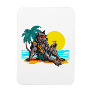 werewolf on vacation magnet