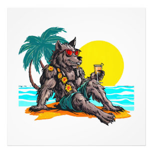 werewolf on vacation photo print