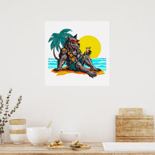 werewolf on vacation poster