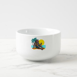 werewolf on vacation soup mug