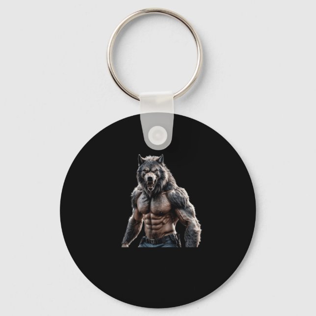 Werewolf Proof That Size Does Sticker  Keychain (Front)