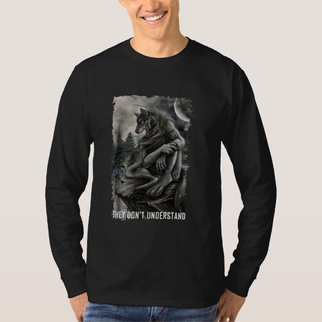 Werewolf Ripping Meme Alpha Wolf Werewolf Literall T-Shirt (Front)