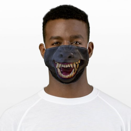 Werewolf Scary Mouth Fangs Adult Cloth Face Mask