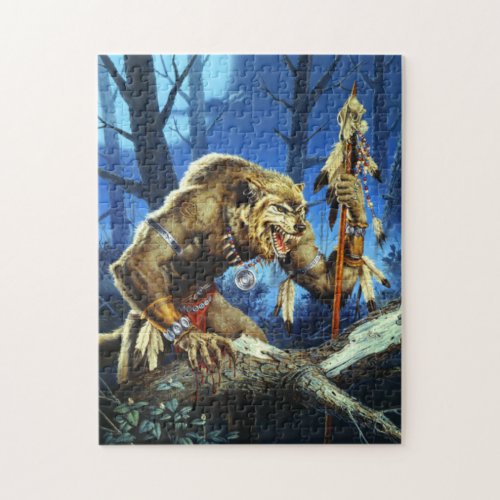 Werewolf Shaman Of The Forrest Jigsaw Puzzle