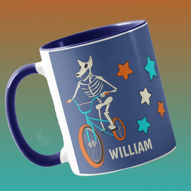 Werewolf Skeleton on a BMX Bike Personalized Mug (Creator Uploaded)