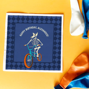 Werewolf Skeleton on a BMX Bike Personalized Napkins