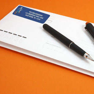 Werewolf Skeleton on BMX Bike Return Address Label