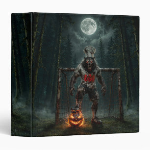 Werewolf Soccer Player Halloween Horror Art 3 Ring Binder