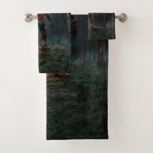 Werewolf Soccer Player Halloween Horror Art Bath Towel Set