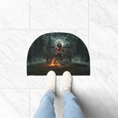 Werewolf Soccer Player Halloween Horror Art Doormat