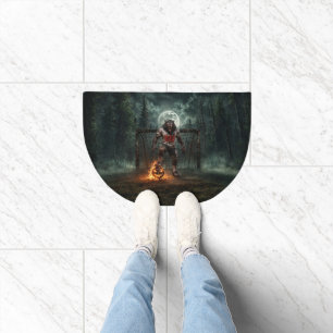 Werewolf Soccer Player Halloween Horror Art Doormat