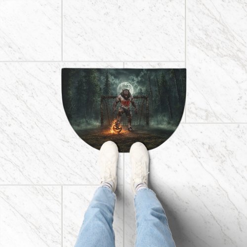 Werewolf Soccer Player Halloween Horror Art Doormat