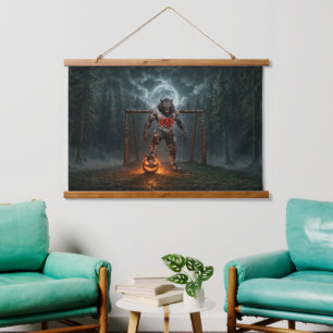Werewolf Soccer Player Halloween Horror Art Hanging Tapestry