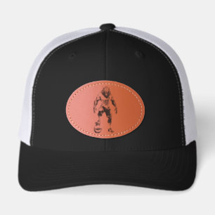 Werewolf Soccer Player Halloween Horror Art Leather Patch Hat