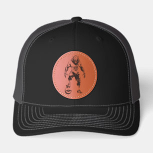 Werewolf Soccer Player Halloween Horror Art Leather Patch Hat